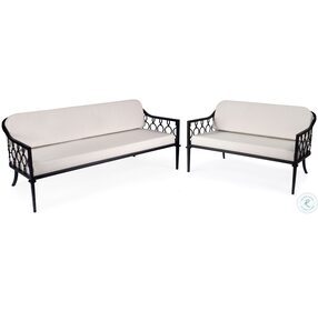 Southport Black And White Outdoor Living Room Set