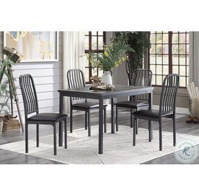 Tripp Gray And Silver Metal Dining Room Set