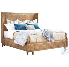 Los Altos Natural Oak Stain Ivory Coast Woven King Panel Bed