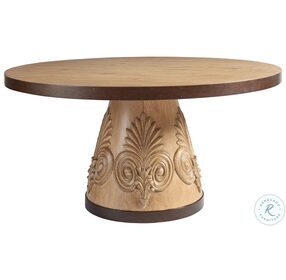 Los Altos Natural Oak Stain And Aged Bronze Weston Round Dining Table