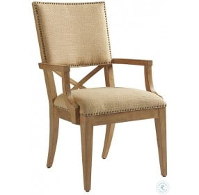 Los Altos Natural Oak Stain Alderman Upholstered Arm Chair Set Of 2