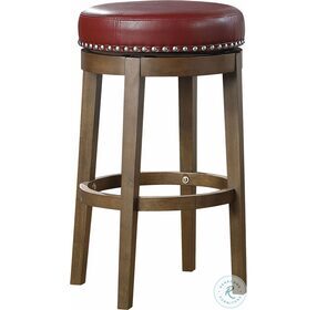 Westby Red Round Swivel Pub Height Stool Set Of 2