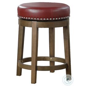 Westby Red Round Swivel Counter Height Stool Set Of 2