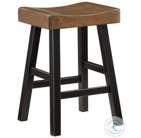 Caspian Black And Brown Counter Height Stool Set Of 2