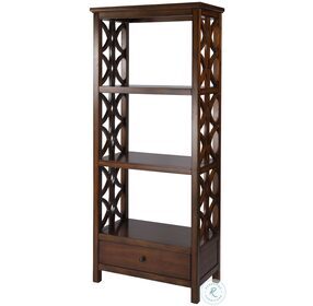 Lorena Antique Cherry 3 Tier Etagere with Drawer