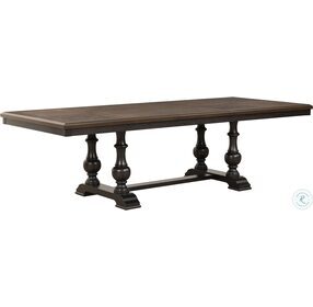 Stonington Brown And Charcoal Brown Extendable Dining Table
