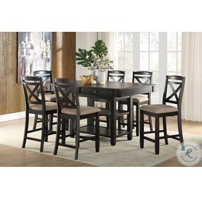 Baywater Natural And Black Counter Height Dining Room Set