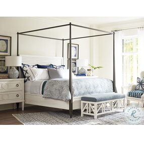 Ocean Breeze White Coral Gables Poster Canopy Bedroom Set