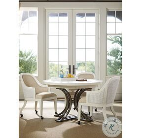 Ocean Breeze White And Gray Marsh Creek Round Dining Room Set