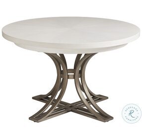 Ocean Breeze Shell White And Aged Pewter Marsh Creek Round Dining Table
