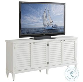 Ocean Breeze Shell White Lantern Bay TV Stand