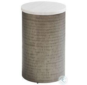 Ocean Breeze Santa Cruz Marble And Aged Pewter Turnberry Round Chairside Table