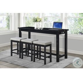 Connected Black 4 Piece Pack Counter Height Set