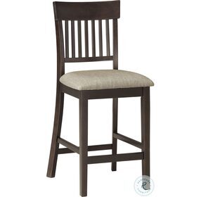 Balin Dark Brown Slat Back Counter Height Chair Set Of 2