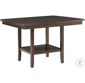 Balin Dark Brown Lazy Susan Counter Height Dining Table