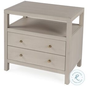 Celine Antique Taupe 2 Drawer Wide Nightstand