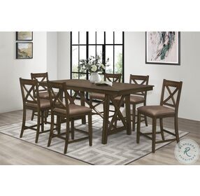 Levittown Brown Extendable Counter Height Dining Room Set