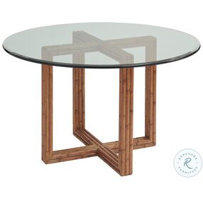Palm Desert Sundrenched Sierra Sheridan Glass Top 48" Dining Table