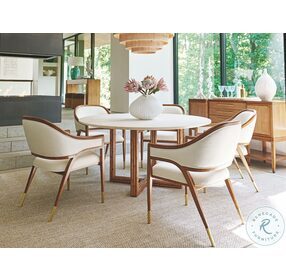 Palm Desert Sundrenched Sierra Tan And White Woodard Dining Room Set