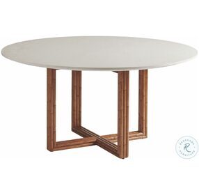 Palm Desert Sundrenched Sierra Tan And White Woodard Dining Table