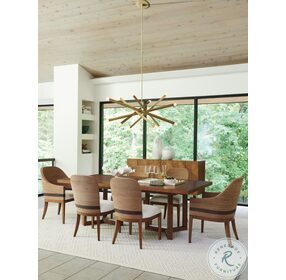 Palm Desert Sundrenched Sierra Tan San Marino Extendable Double Pedestal Dining Room Set
