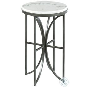 Impact White And Bronze Silver Small Round Accent Table