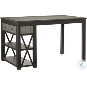 Elias Gray And Gunmetal Counter Height Dining Table
