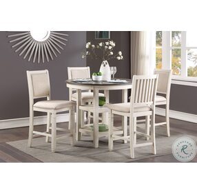 Asher Brown And White Counter Height Dining Room Set