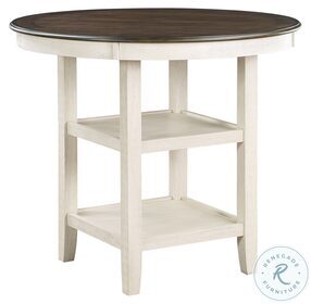 Asher Brown And White Counter Height Dining Table
