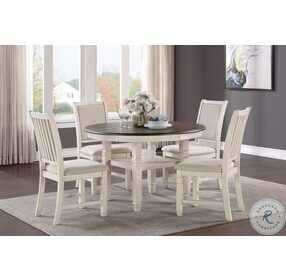 Asher Brown And White Dining Room Set