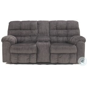 Acieona Slate Double Reclining Loveseat with Console