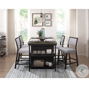 Stratus Gray And Black Counter Height Dining Room Set