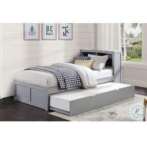 Orion Gray Youth Bookcase Bedroom Set With Youth Trundle