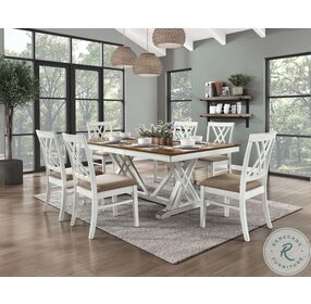 Brunson Oak And White Extendable Dining Room Set