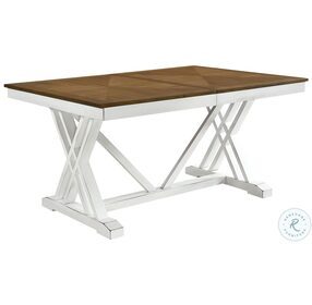 Brunson Oak And White Extendable Dining Table