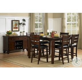 Ameillia Dark Oak Extendable Counter Height Dining Room Set