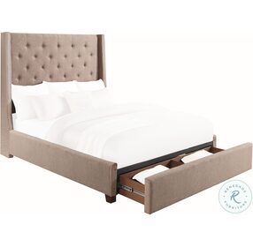 Fairborn Brown Full Upholstered Platform Storage Bed
