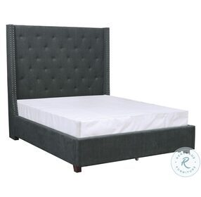 Fairborn Dark Gray King Upholstered Platform Bed