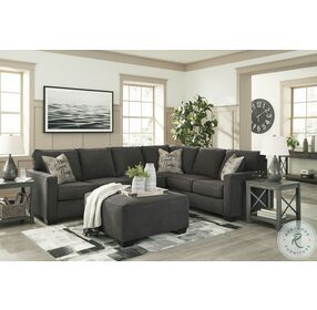 Lucina Charcoal 3 Piece Sectional with LAF Loveseat