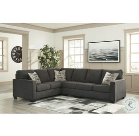 Lucina Charcoal 3 Piece Sectional with RAF Loveseat