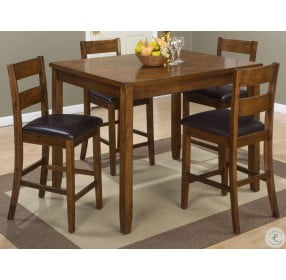 Plantation Warm Brown 5 Piece Counter Height Dining Room Set