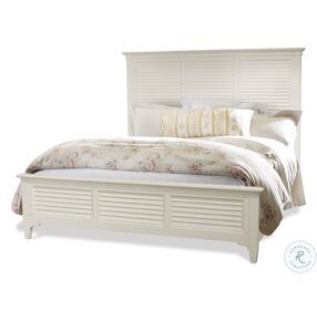 Myra Paperwhite Queen Louvered Bed