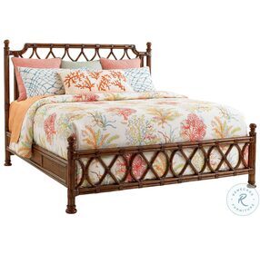 Bali Hai Aged Chestnut Brown Island Breeze California King Poster Bed