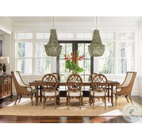 Bali Hai Fisher Island Double Pedestal Extendable Dining Room Set