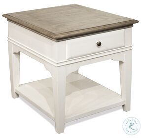 Myra Natural And Paperwhite Leg End Table