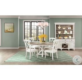 Myra Natural and Paperwhite Round Extendable Dining Room Set