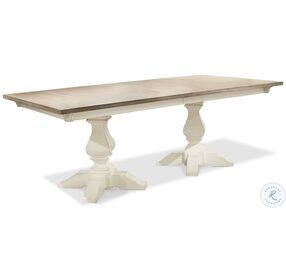 Myra Natural and Paperwhite Rectangular Extendable Dining Table