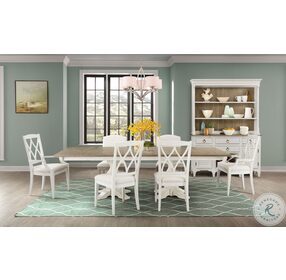 Myra Natural and Paperwhite Rectangular Extendable Dining Room Set