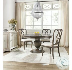 Traditions Rich Brown With Grey Undertones Extendable 54" Round Dining Room Set