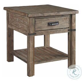 Foundry Driftwood Drawer End Table
